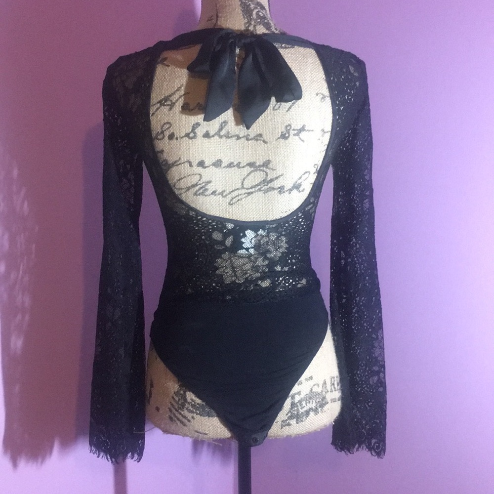 Black long sleeve body suit